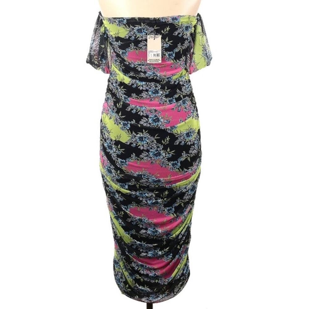 NWT Misguided Bodycon Ruched Midi Dress Sz 10 - Picture 3 of 5
